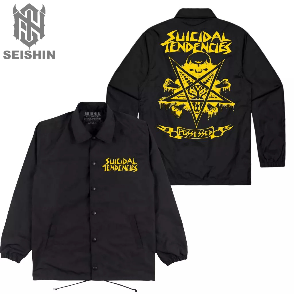 Seisin Coach suicidal tendencies posed เสื้อแจ็คเก็ตสีดํา