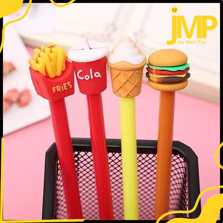 JMP - Fast Food Pen ปากกาตัวละครน่ารัก Junk Food Burger Soda Cola French Fries ปากกาตัวอักษร