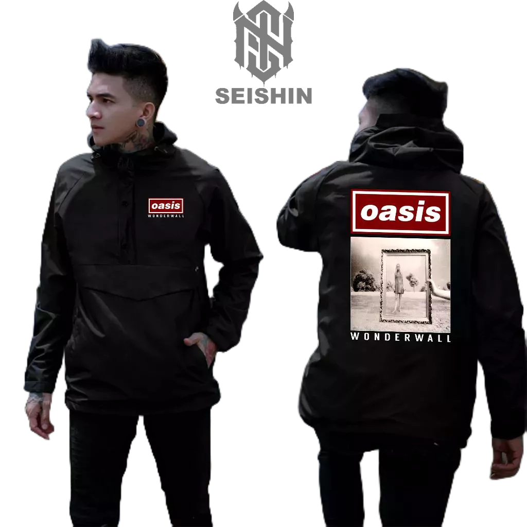 Seisin Jacket Cougle Oasis wonderwall Jacket ร่มชูชีพเพลงสกรีนวัสดุกันน้ํา unisex