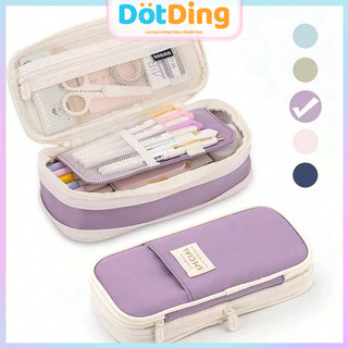[DOTDING]Tempat Pensil Lucu Kapasitas Besar Kotak Pena Tahan Air Tas Pensil Kanvas 4-Lapisan untuk Alat Tulis Kebutuhan Sekolah Siswa