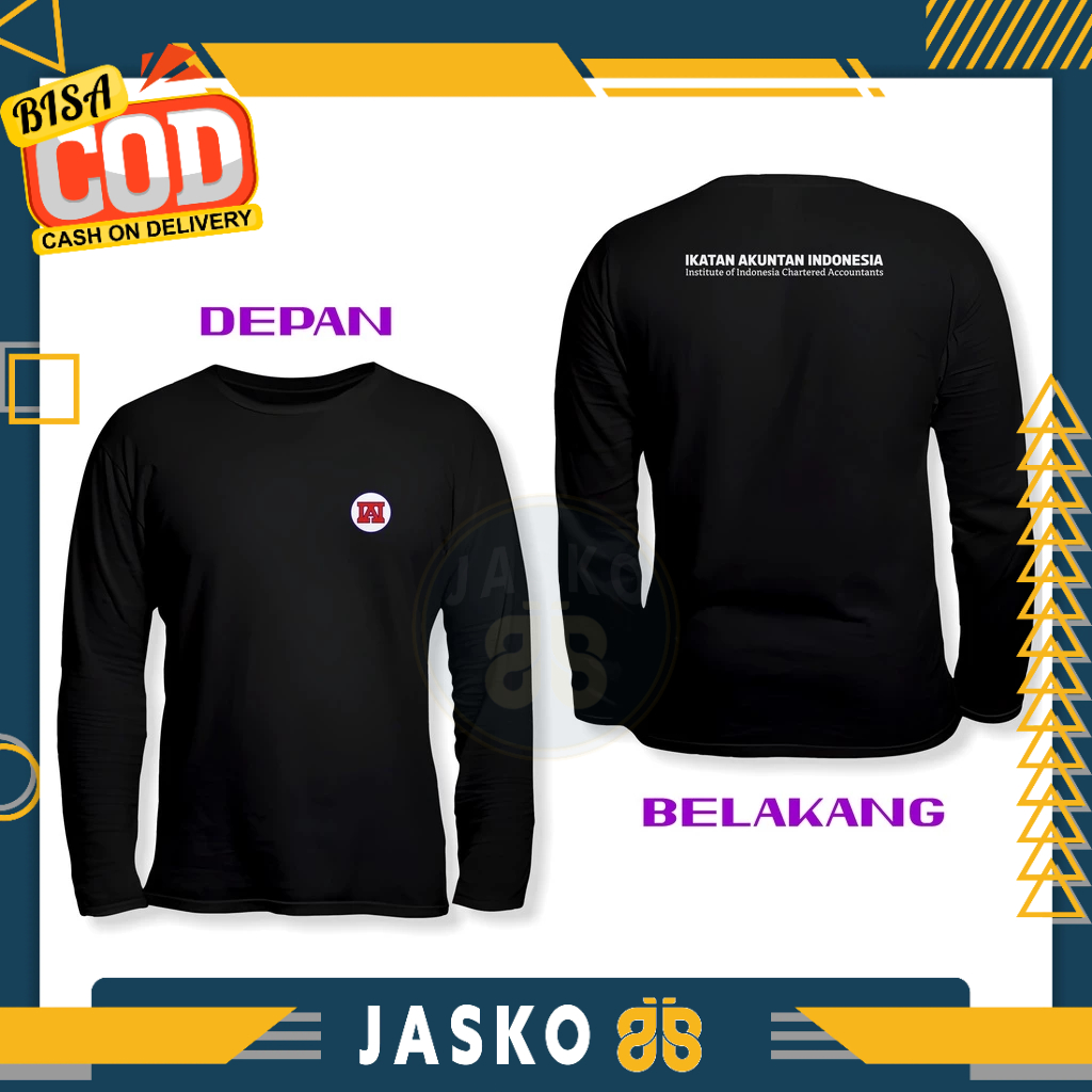 เสื้อยืดสมาคมนักบัญชีชาวอินโดนีเซีย IAI DB Logo เสื้อยืดแขนยาว Distro