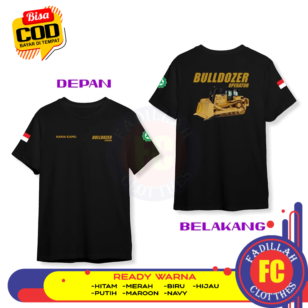 ฟรี D8R CAT Operator Bulldozer เสื้อยืดชื่อของคุณ DB Distro เสื้อยืด