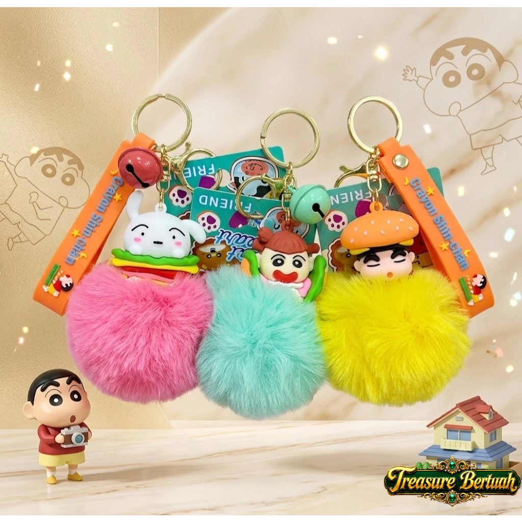 GANTUNGAN Cute Shinchan KeyChain Cute Fur - TB - Gunci Bag Decorative Mini Size KeyChain KeyChain - 