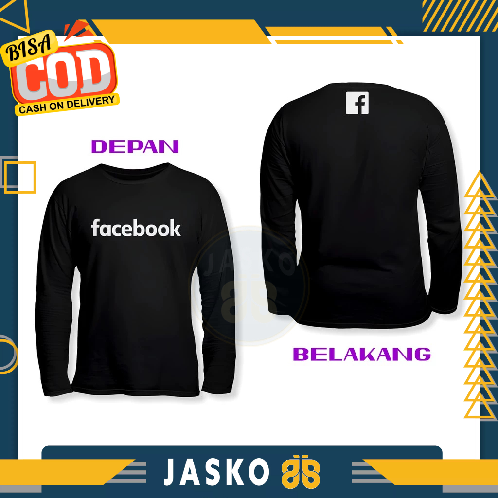 DB Facebook Logo เสื้อยืดแขนยาว เสื้อบริษัท