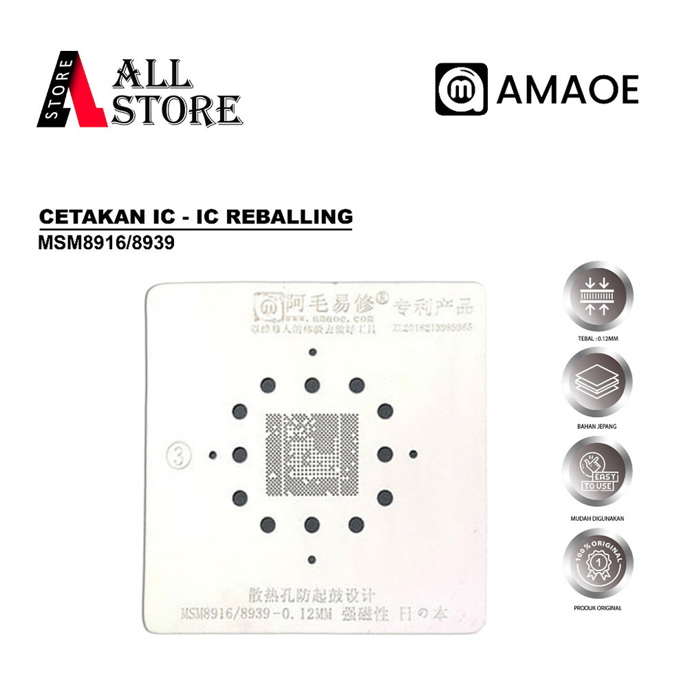 AMAOE STENCIL IC MSM8916/8939 BOTTOM 0.12MM MAGNET ORIGINAL JAPANESE MATERIAL - AMAOE MSM8916 IC M93