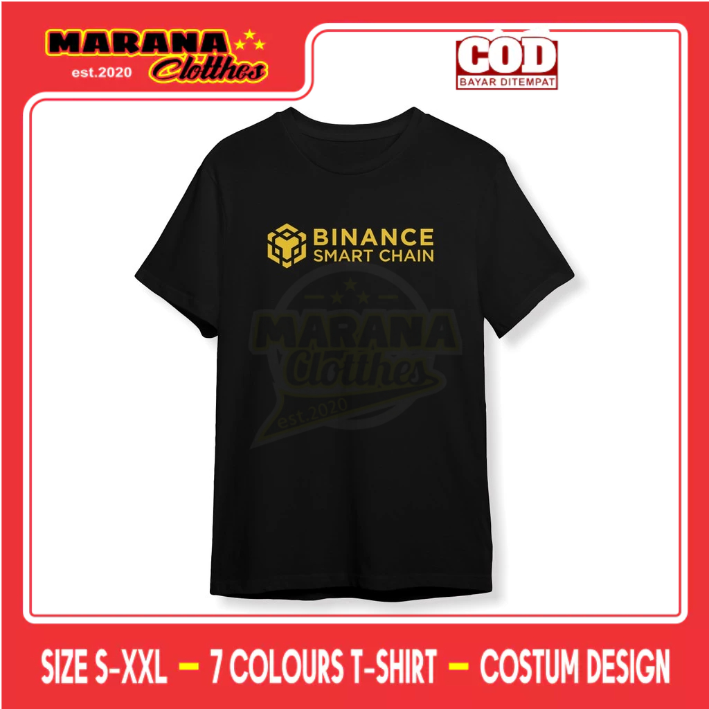 Binance Smart Chain BlokChain Crypto Logo V2 Distro เสื้อยืด