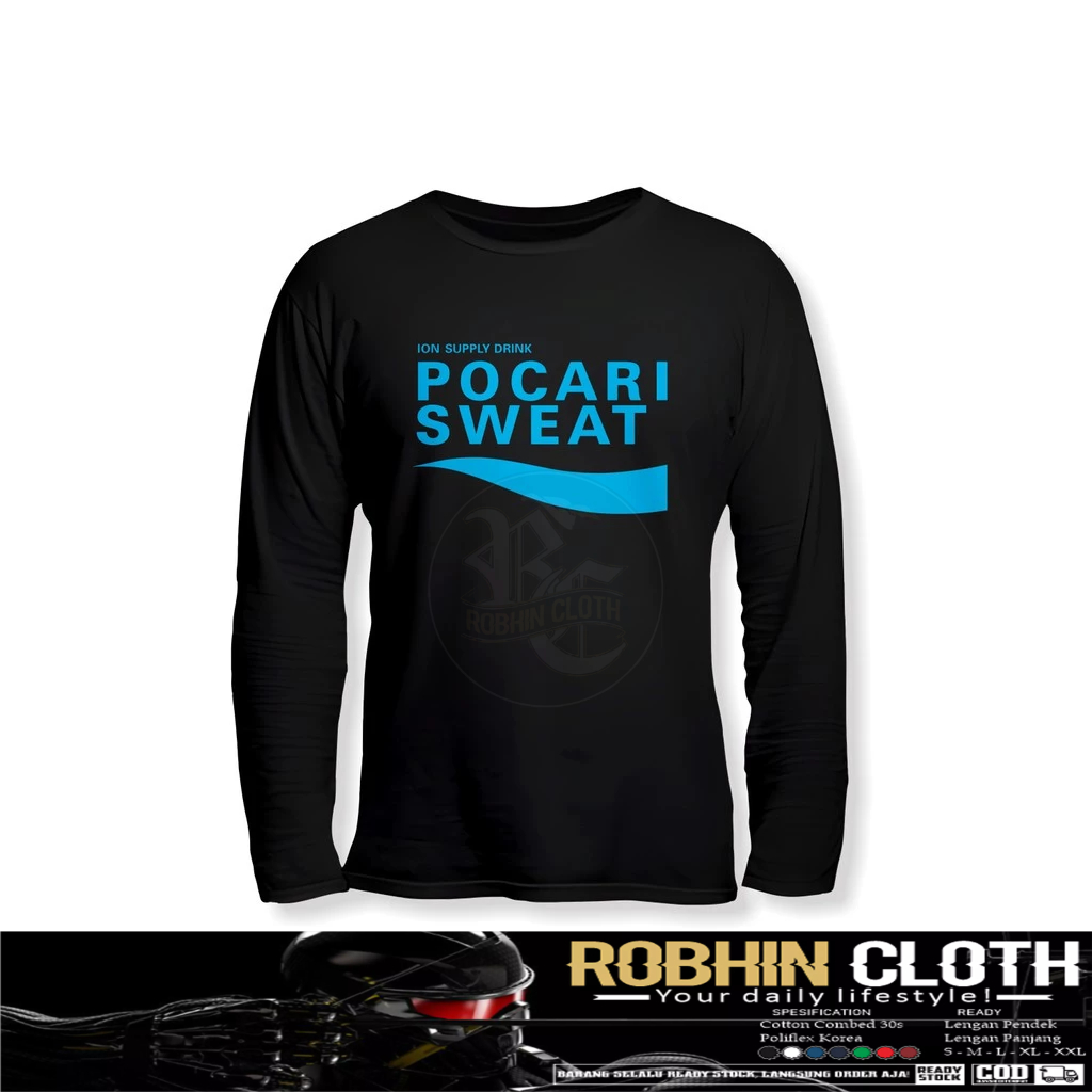 เสื้อยืดแขนยาว Pocari Sweat Logo เสื้อยืด Distro