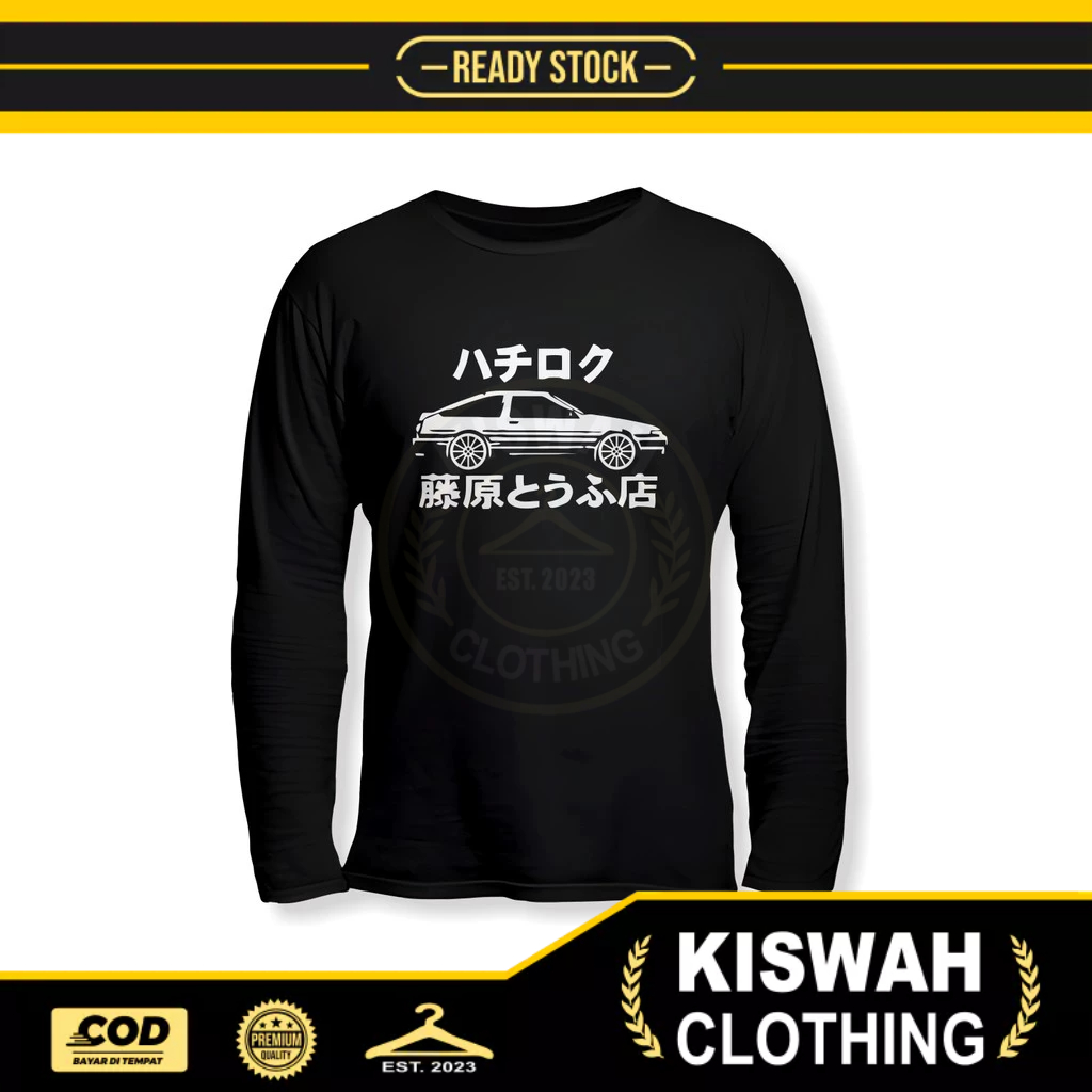 เสื้อยืดรถยนต์แขนยาว Toyota AE86 Initial D เสื้อผ้ายานยนต์