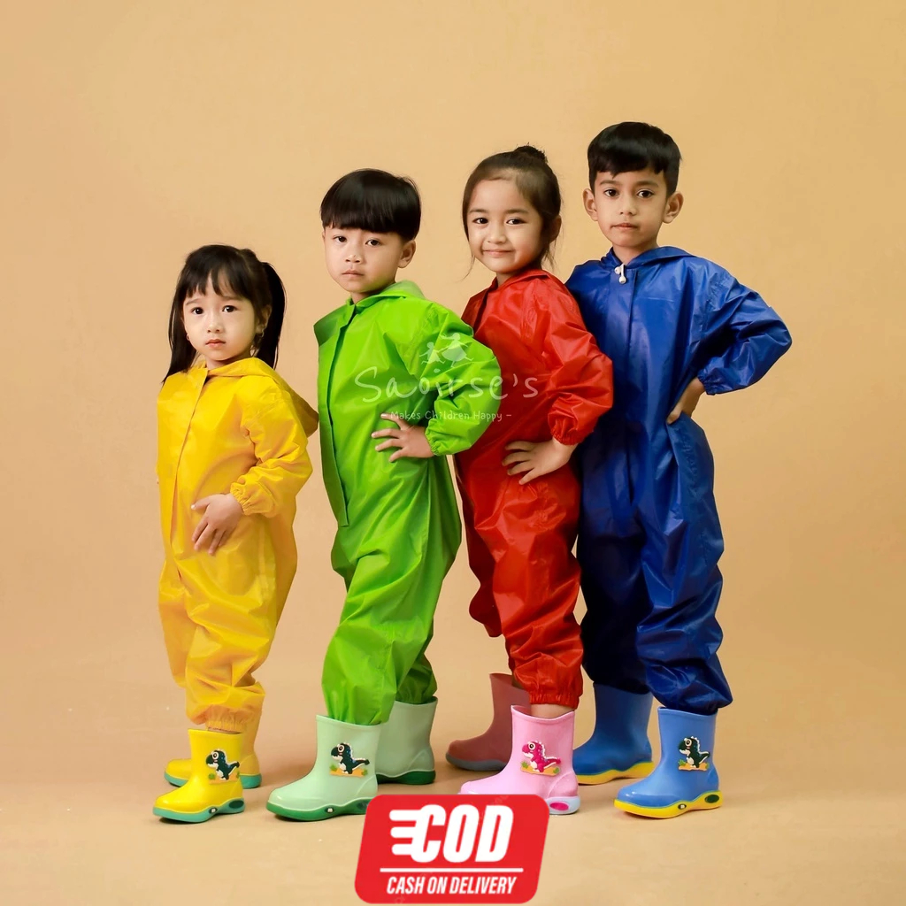 SAOIRSES เสื้อกันฝนเด็กเสื้อ 2-8 ปี APD Jumpsuit Hazmat เด็กผู้หญิงกันน้ํา SB RAKAI