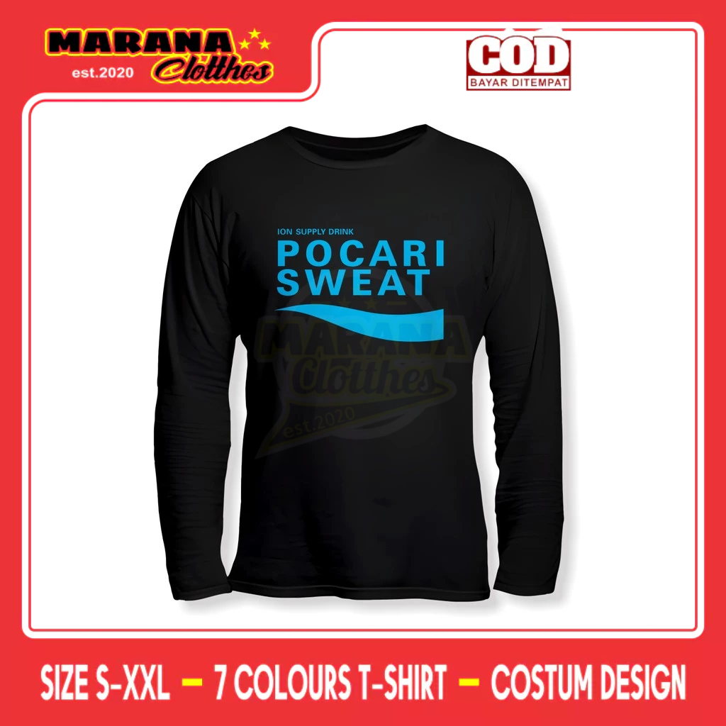 เสื้อยืดแขนยาว Pocari Sweat Logo เสื้อยืด Distro