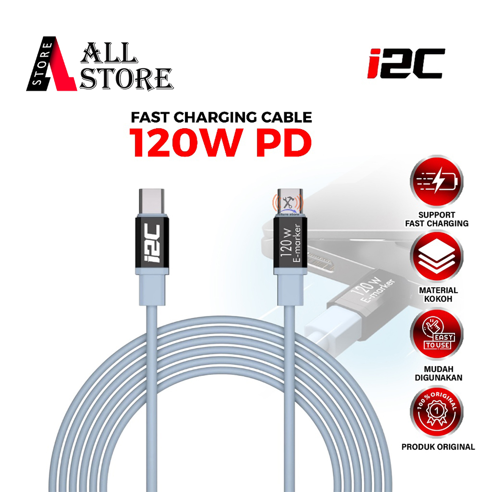 I2C 120W PD USB TYPE-C QC SUPER CHARGE QUICK DATA - FAST CHARGING DATA CABLE I2C 120W PD