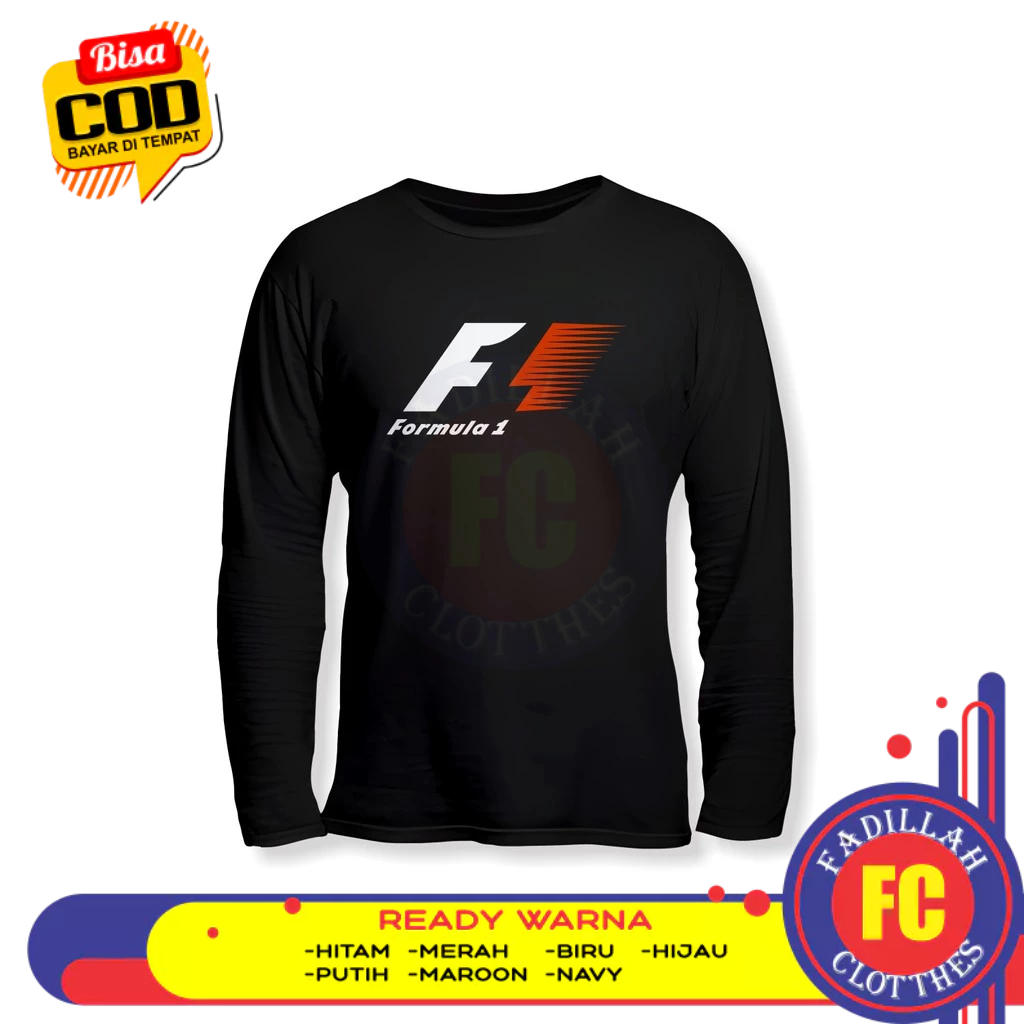 Formula 1 F1 Logo เสื้อยืดแขนยาว เสื้อผ้ายานยนต์