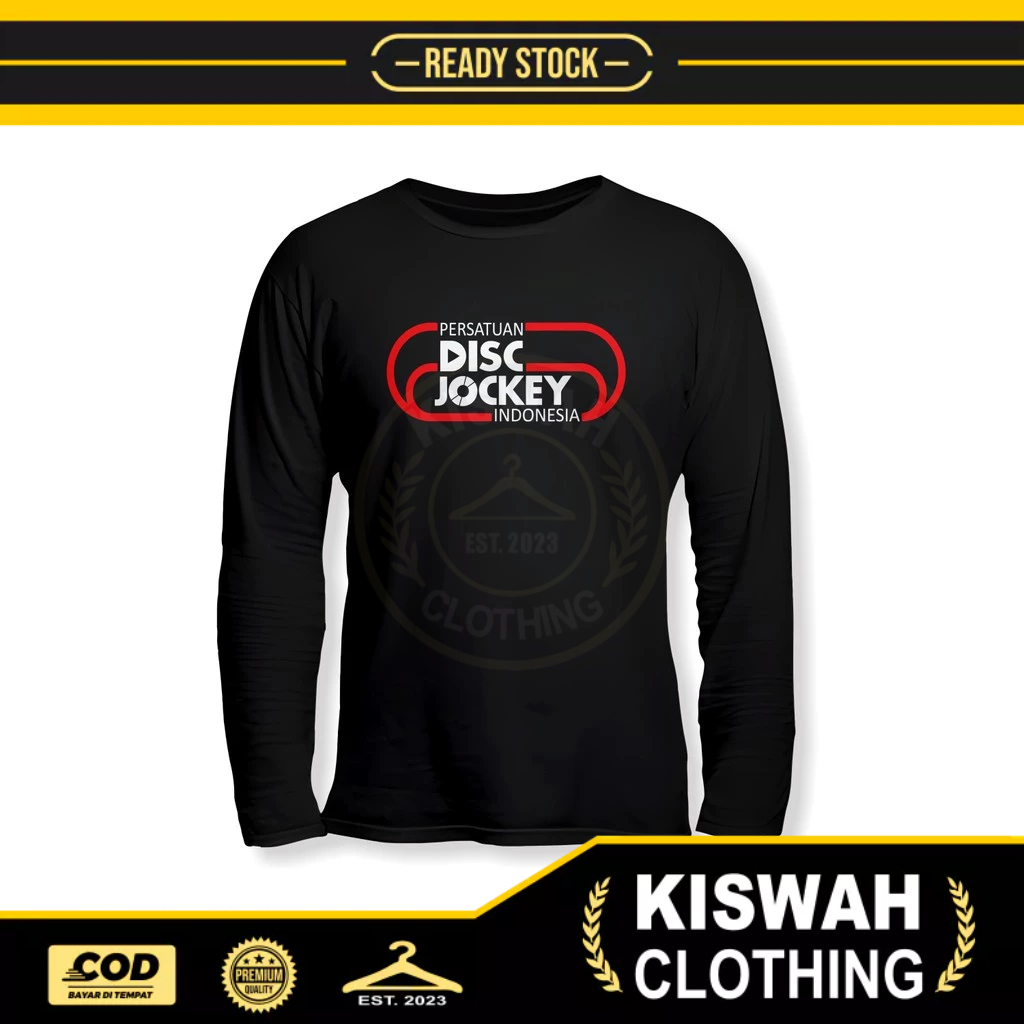 เสื้อยืด Persatu Disk Jockey DJ อินโดนีเซียโลโก้แขนยาวเสื้อยืด Distro