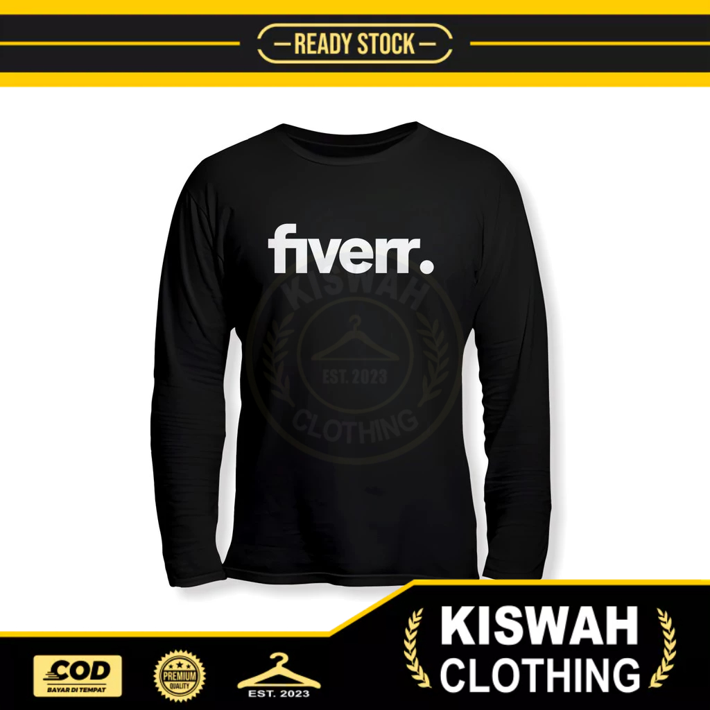 Fiverr Logo เสื้อยืดแขนยาว Distro T-shirt