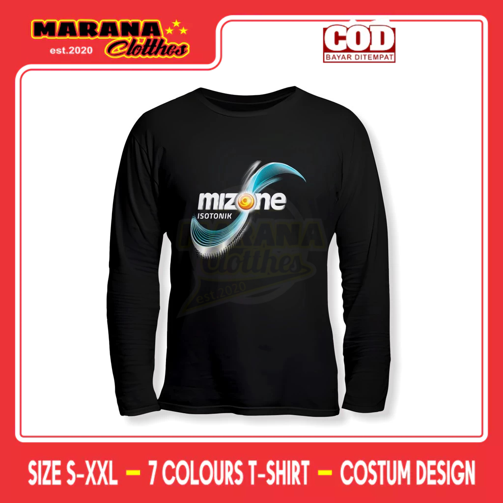Mizone Isotonic Logo เสื้อยืดแขนยาว Distro T-Shirt