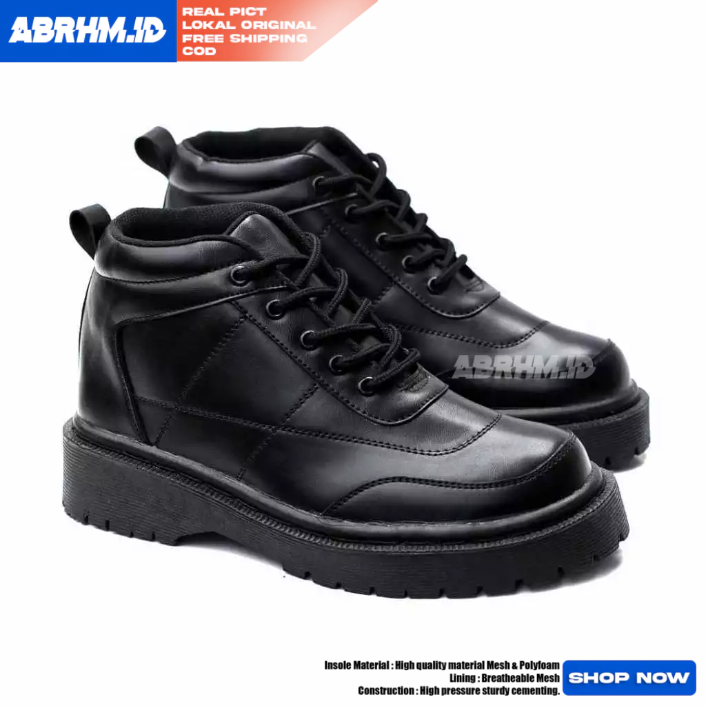 ABRHM Mens Official Boots รองเท้าทํางานสีดํา