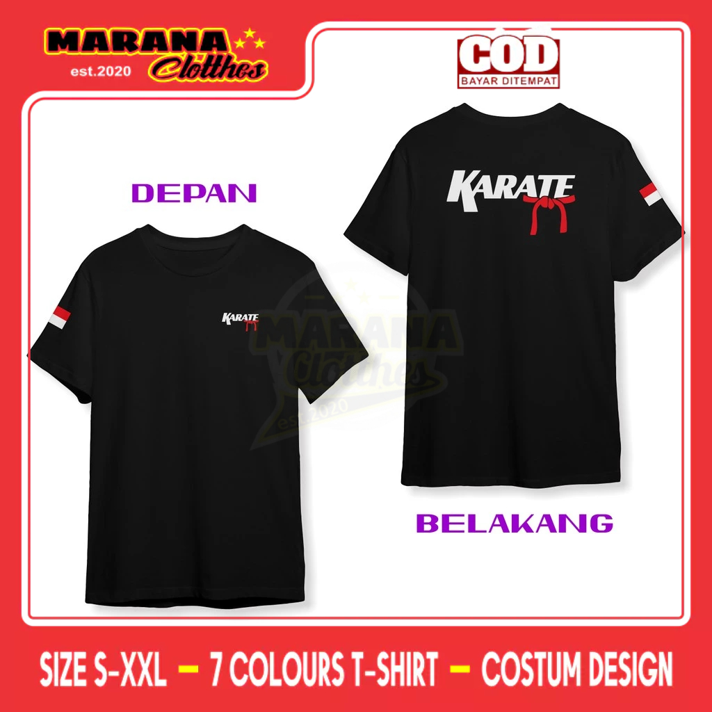 MERAH DB Red Belt Karate T-Shirt Distro T-Shirt