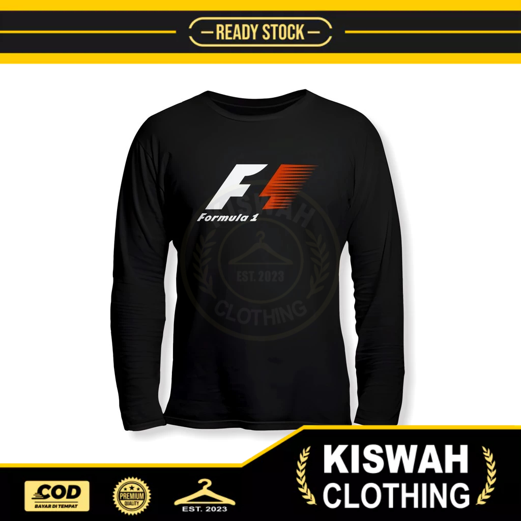 Formula 1 F1 Logo เสื้อยืดแขนยาว เสื้อผ้ายานยนต์