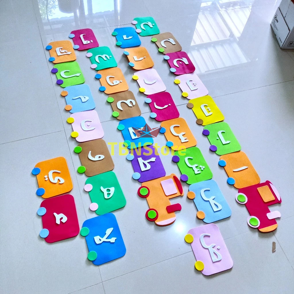 1 Set Huruf HIJAIYAH Hiasan Dinding peraga tempel Kelas Rumah Pojok Baca Motif Karakter Lucu Unik Ke