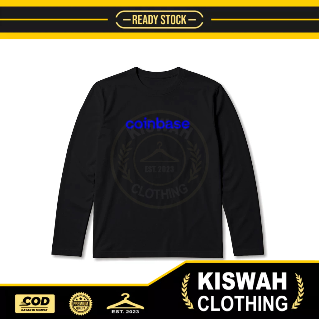 เสื้อยืดแขนยาวโลโก้ Coinbase Distro เสื้อยืด