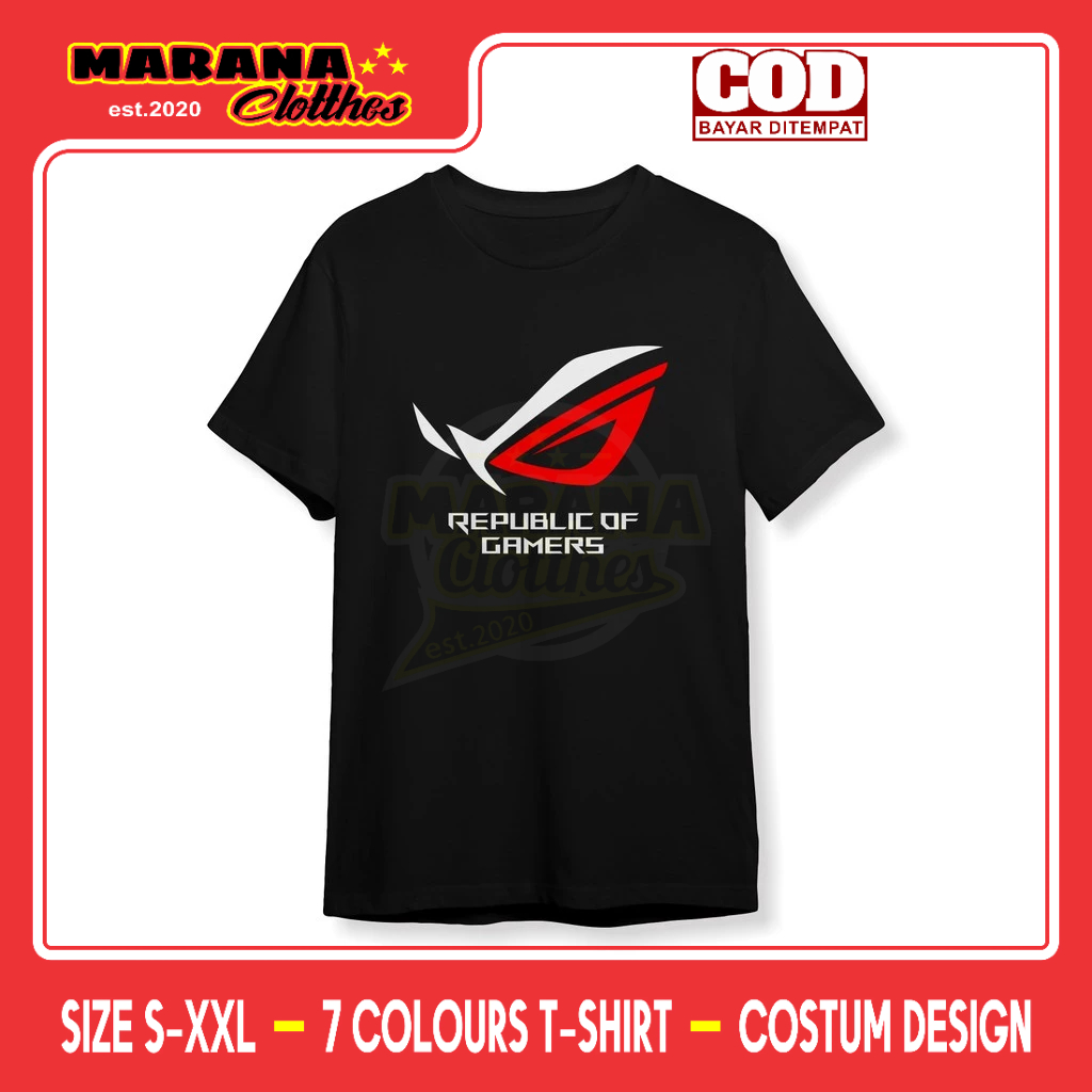 เสื้อเกมเสื้อยืด ROG Republic Of Gamers