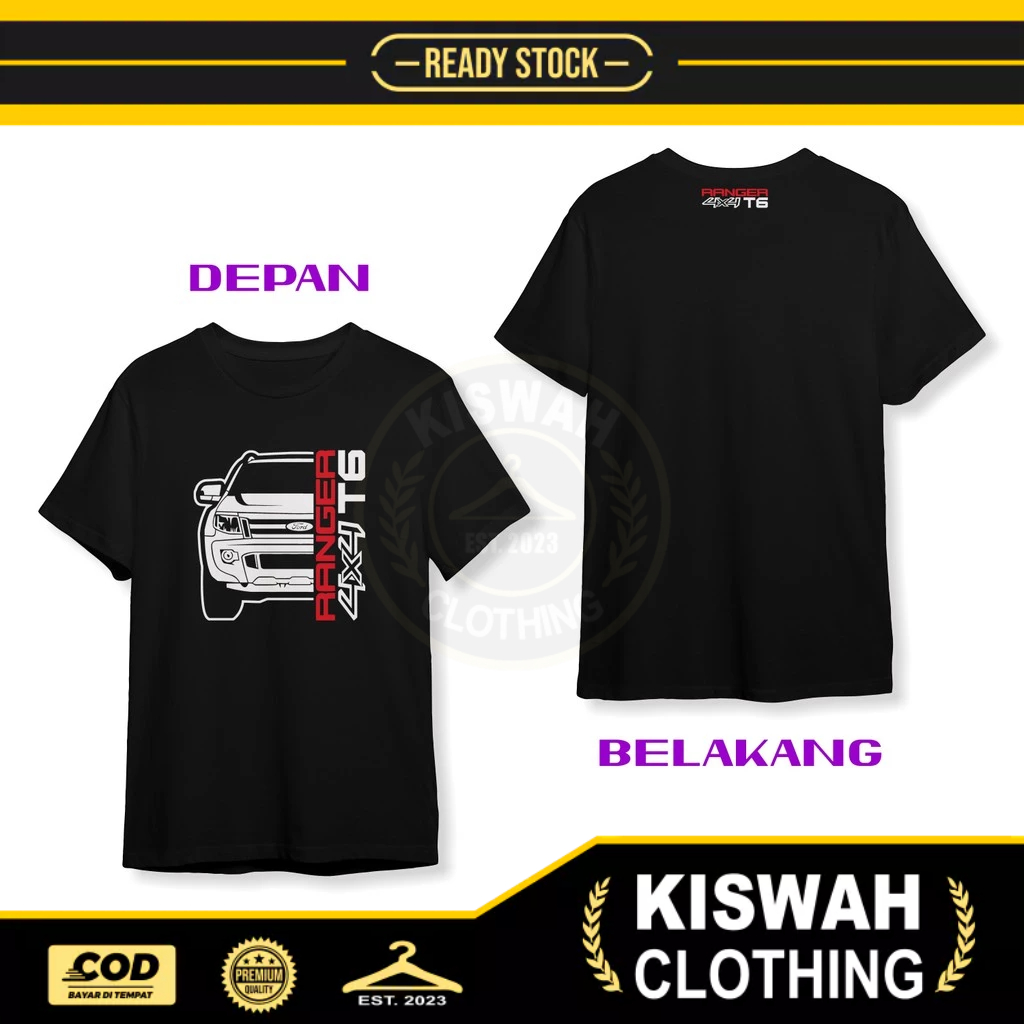 Ford Ranger 4X4 T6 DB Car T-shirt เสื้อผ้ายานยนต์