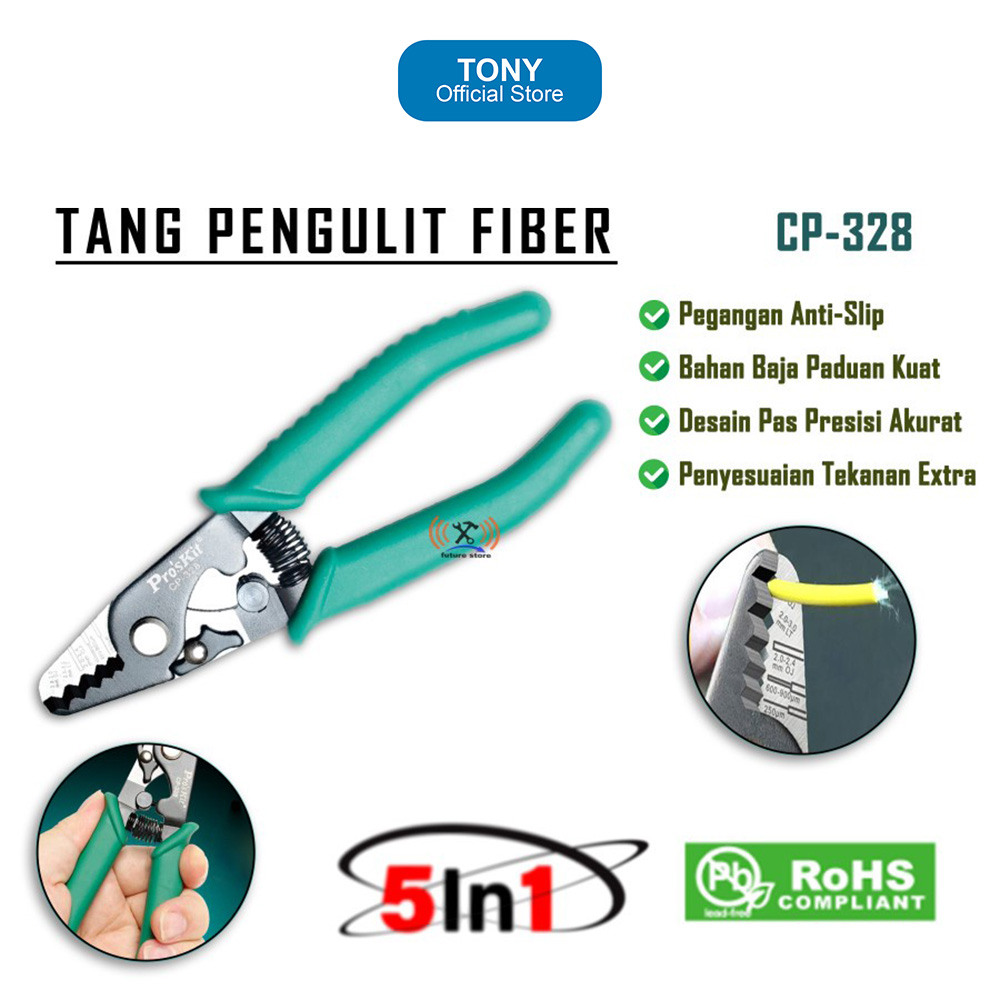 ProSkit Cp-328 Fiber Optic Stripper - Optic Fiber Stripper - Cable Stripper - Fiber Optic Striper (5