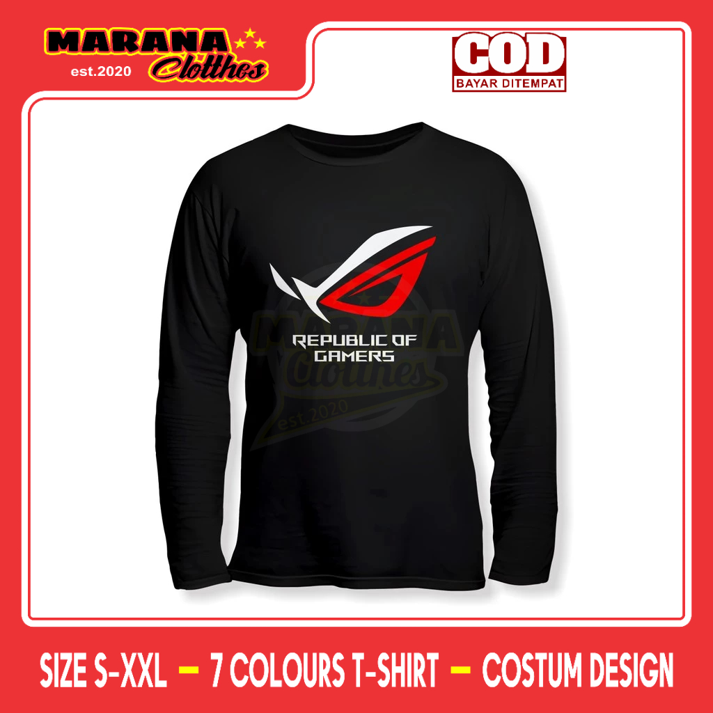 เสื้อเกมแขนยาว ROG Republic Of Gamers