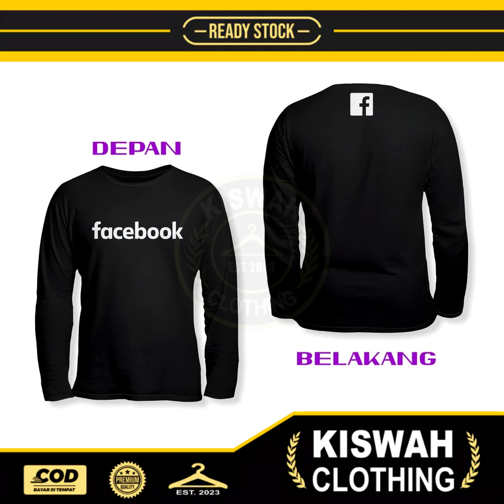 DB Facebook Logo เสื้อยืดแขนยาว เสื้อบริษัท