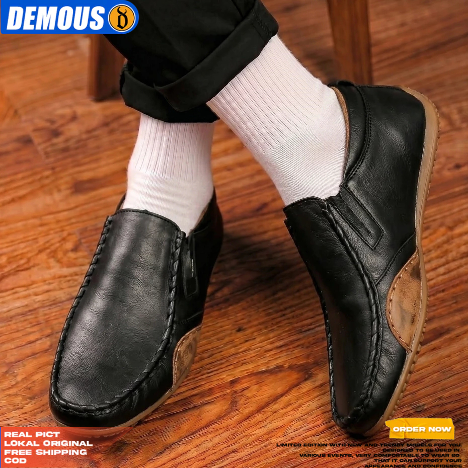 DEMOUS LAMBO - รองเท้าทํางานอย่างเป็นทางการสําหรับผู้ชายทําจากหนังแท้