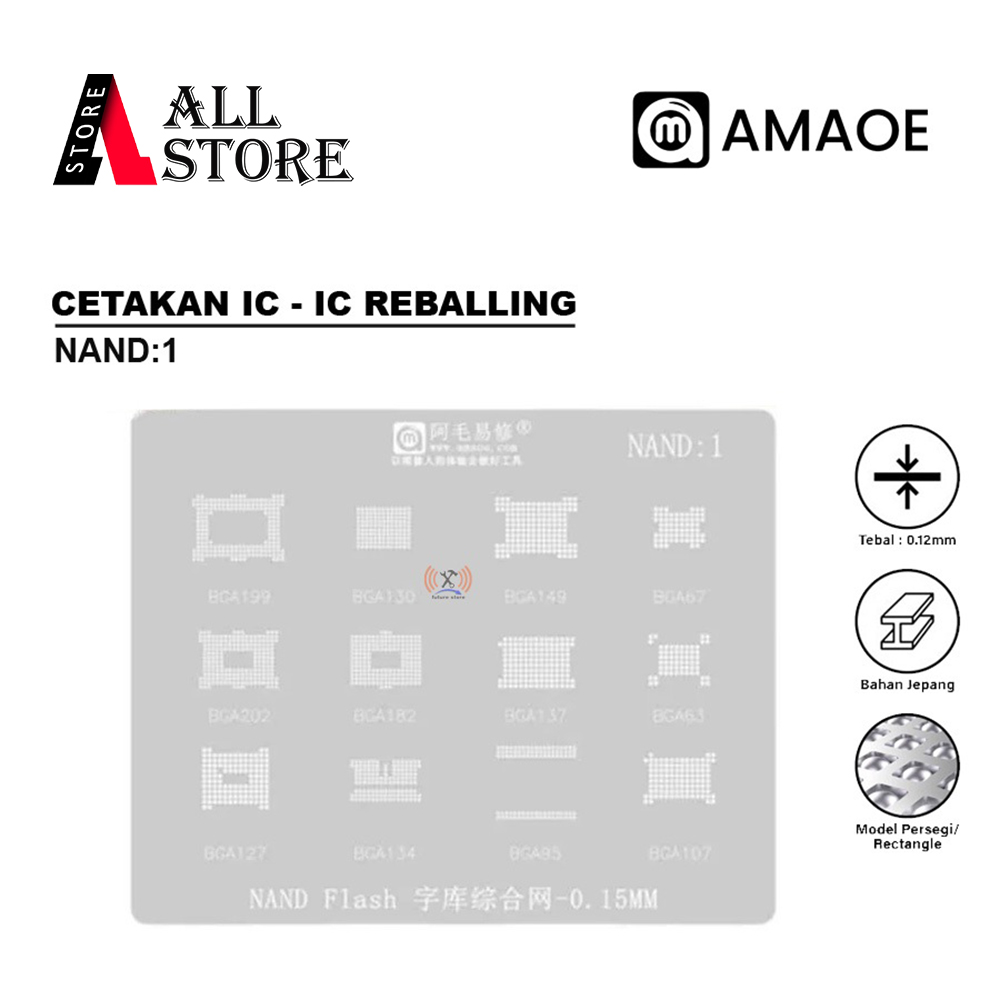 AMAOE STENCIL IC NAND 1 NAND FLASH BGA SET ORIGINAL - STENCIL MOLD AMAOE FLASH BGA SET JAPANESE MATE