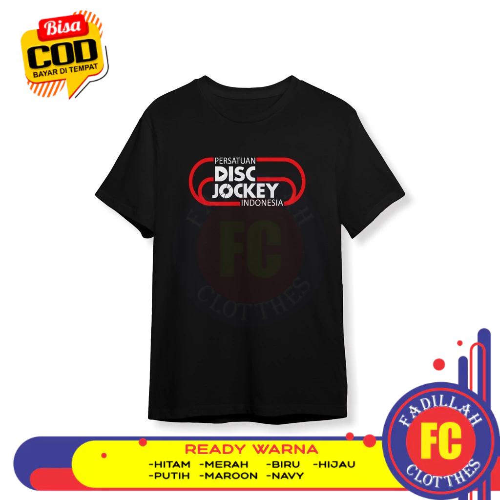 Disk Jockey DJ Indonesia Assocation เสื้อยืดโลโก้ Distro เสื้อยืด