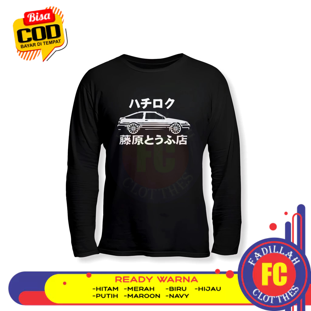 เสื้อยืดรถยนต์แขนยาว Toyota AE86 Initial D เสื้อผ้ายานยนต์