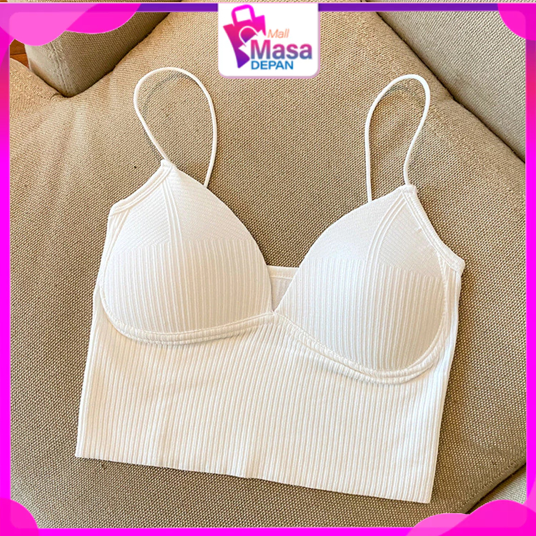 MMD เสื้อกล้ามผู้หญิงเกาหลี รหัส 6835 เสื้อกล้าม Cup Bra V คอ Bralette เสื้อกล้าม Crop Top พร้อมถ้วย