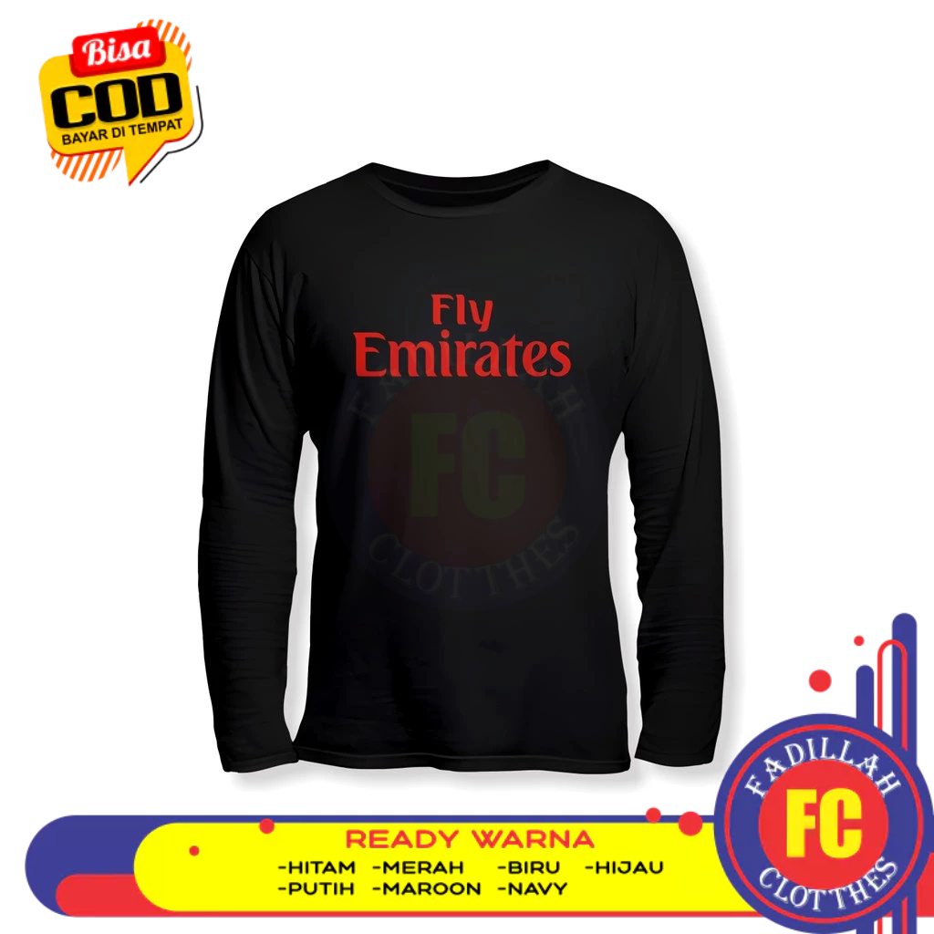 Fly Emirates เสื้อยืดแขนยาวเสื้อบริษัท