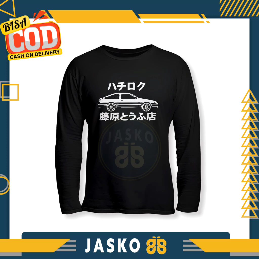 เสื้อยืดรถยนต์แขนยาว Toyota AE86 Initial D เสื้อผ้ายานยนต์