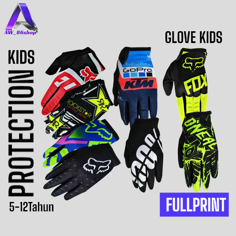 KIDS CROSS TRAIL BIKE GLOVES ROLLER SKATES PUSH BIKE ถุงมือ