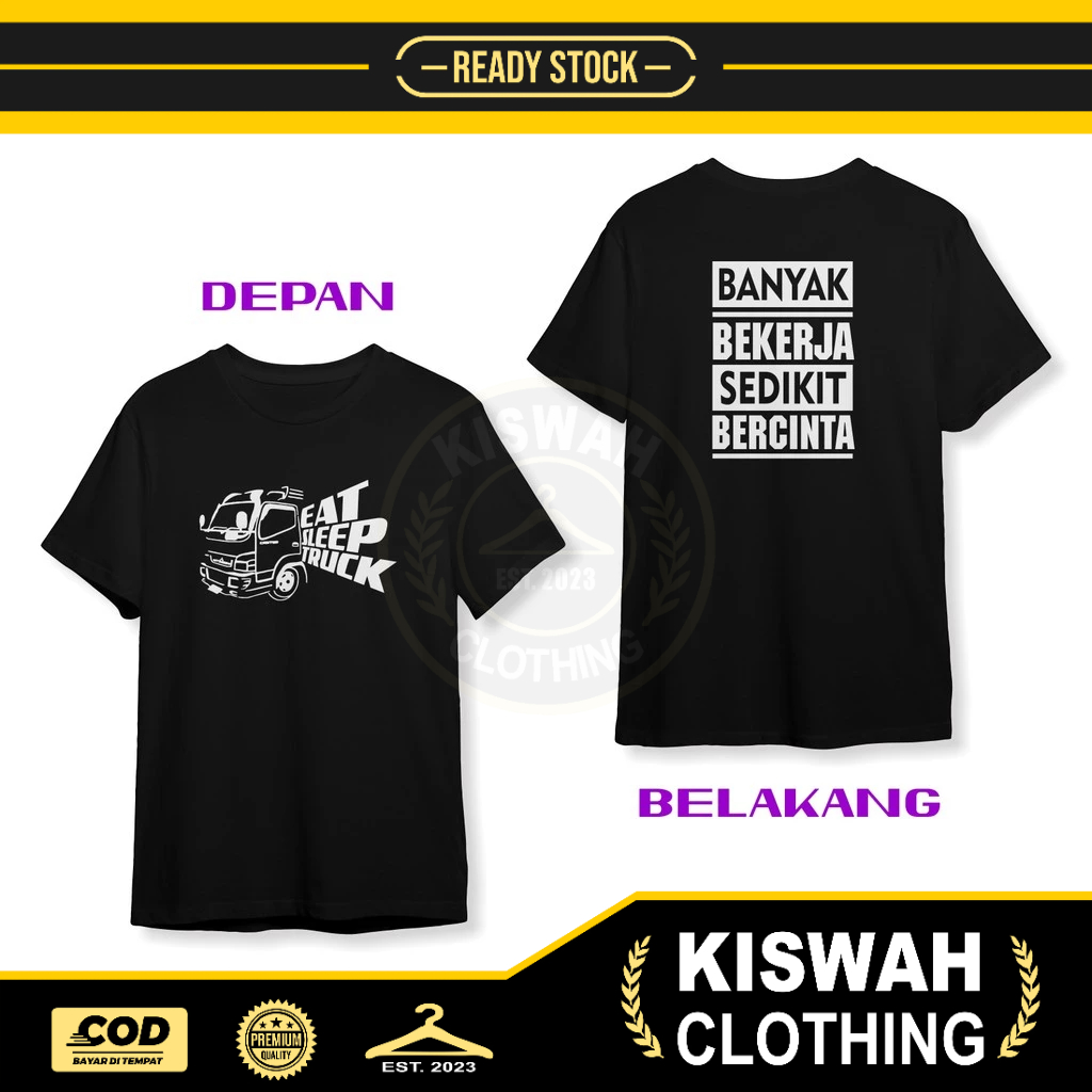 เสื้อยืด Truck Mania Eat Sleep Truck With Words v3 DB Automotive Clothing