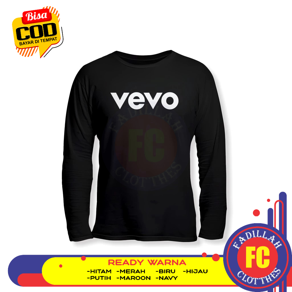 Vevo Logo เสื้อยืดแขนยาว เสื้อเพลง
