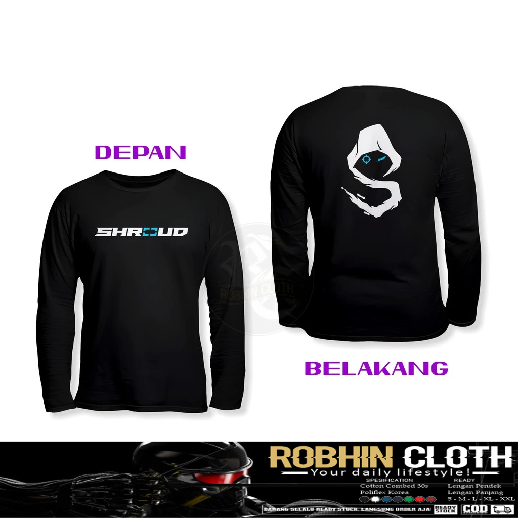 Shroud eSport DB เสื้อเกมแขนยาว