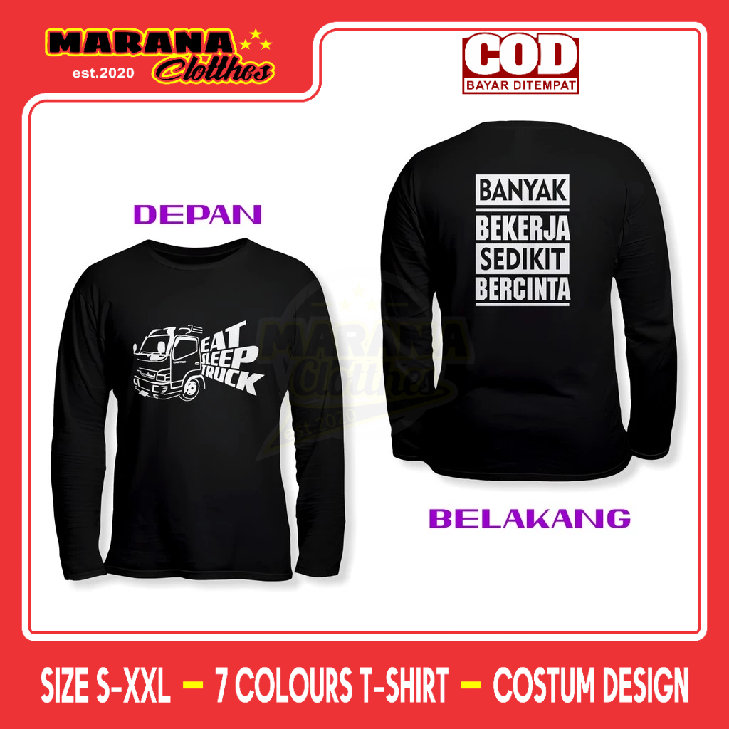 Eat Sleep Truck Mania เสื้อยืดพร้อมคํา v3 DB เสื้อแขนยาวยานยนต์