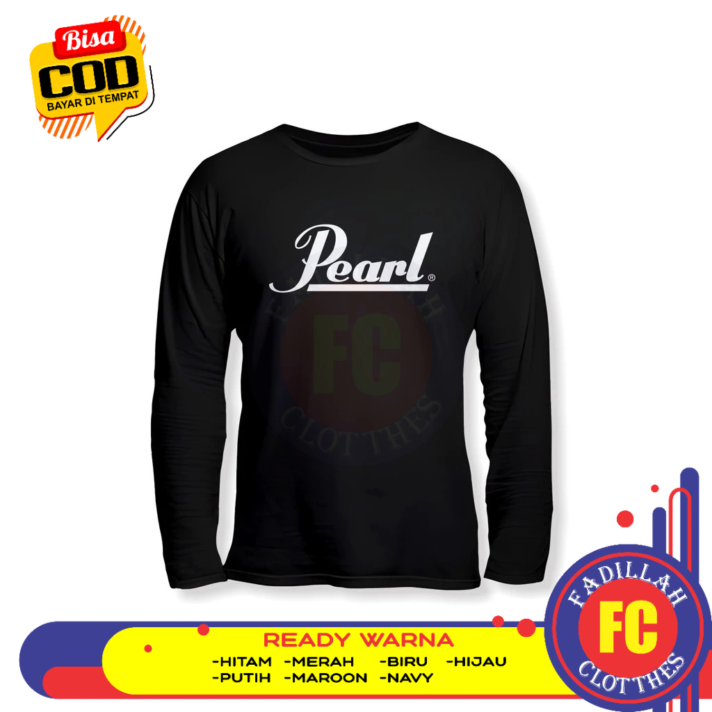 Pearl Drum Logo เสื้อยืดแขนยาวเสื้อเพลง