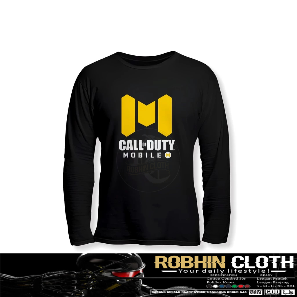 เสื้อเกมแขนยาวโลโก้ Call Of Duty v2