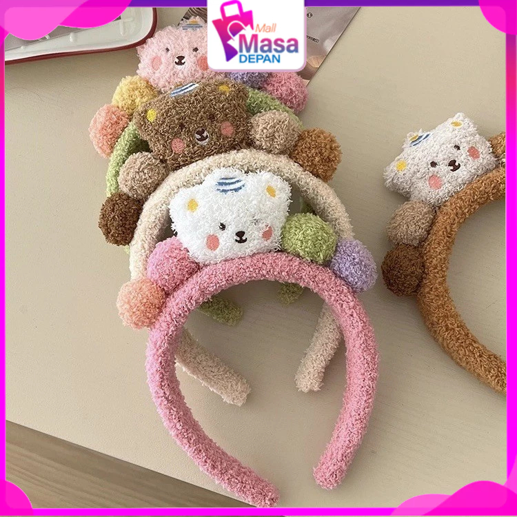 MMD แถบคาดศีรษะตัวอักษรตุ๊กตาหมี 3D Bondu คอสเพลย์ Motif Dango หมี Plush Bandana ผู้หญิงเด็กและผู้ให