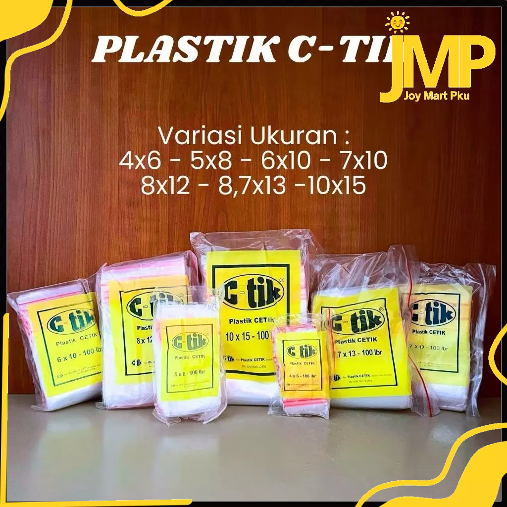 JMP - คลิปหนีบพลาสติกยี่ห้อ C-TIK อาหารแซมบ้าขนาดเล็กและใหญ่ ยาหนา ขนมซีติก 4x6 5x8 7x10 6x10 ยาว