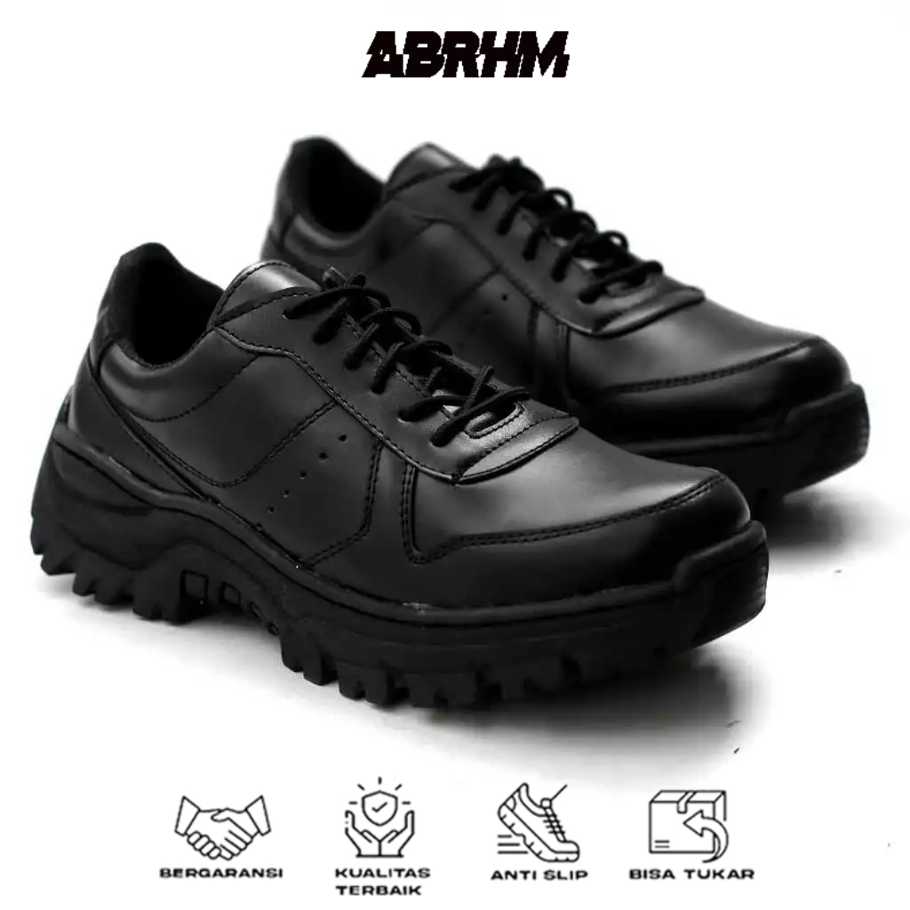 ABRHM Mens Outdoor Hiking Tracking Shoes Full Black Mens Work Shoes