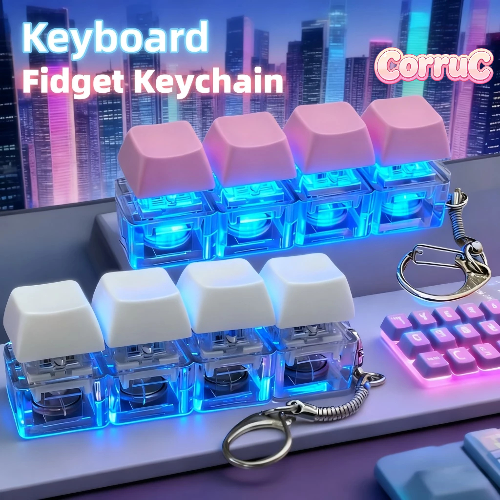 GANTUNGAN [Shining] พวงกุญแจกล Dopamin คีย์บอร์ด Fidget /switch keycaps RGB พวงกุญแจ / ASMR Mini Dig