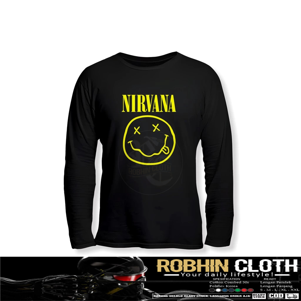 Nirvana Band เสื้อยืดแขนยาวเสื้อเพลง