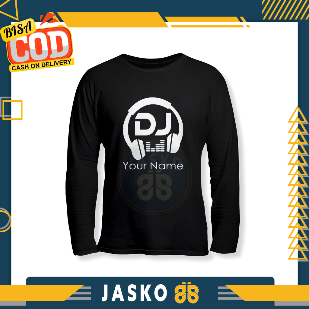 เสื้อยืด DJ Disk Jockey สามารถขอชื่อเสื้อยืดแขนยาว Distro
