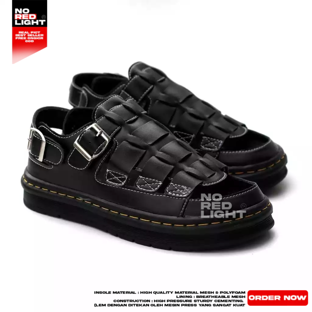 Docmart Mens Casual Black Gladiator Sandals 36-44